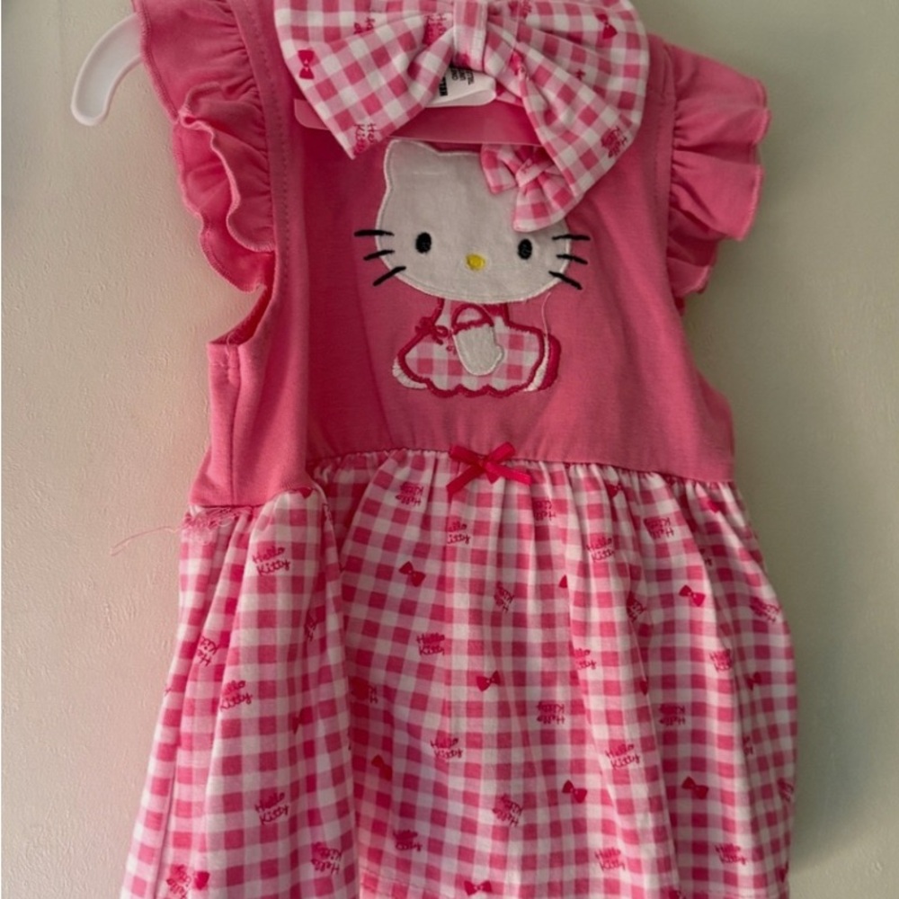 Hello Kitty 9 month Pink Gingham Dress NWT